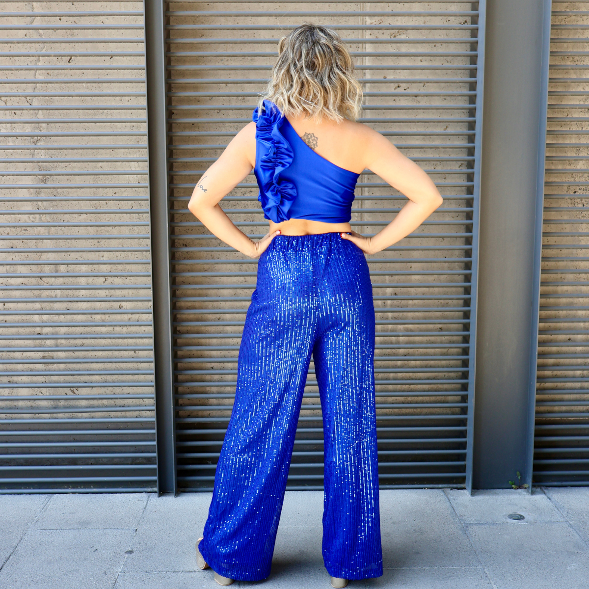 PANTALÓN BRILLO AZUL