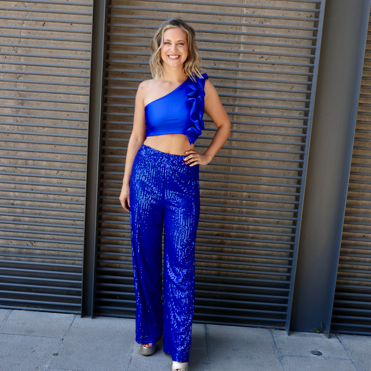 TOP LOURDES AZUL REY