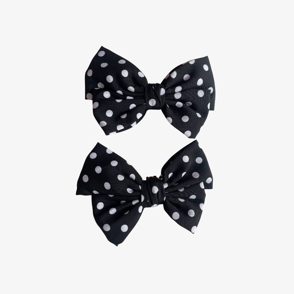CLIP LAZO BLACK DOTS