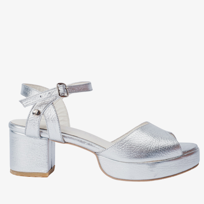 Sandalias Chalas Chalas Plateadas De Fiesta Sandalias De Fiesta