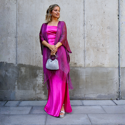 VESTIDO EMILIA DRAP FUCSIA