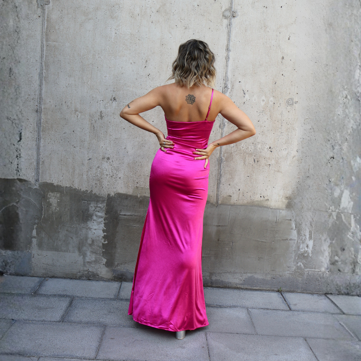 VESTIDO EMILIA DRAP FUCSIA