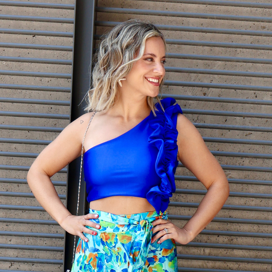 TOP LOURDES AZUL REY