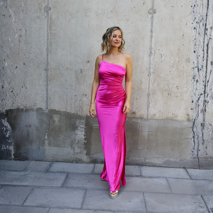VESTIDO EMILIA DRAP FUCSIA