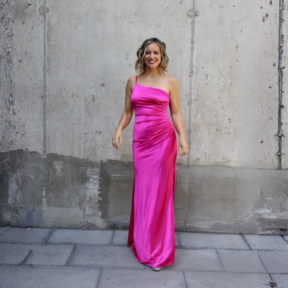 VESTIDO EMILIA DRAP FUCSIA