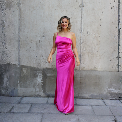 VESTIDO EMILIA DRAP FUCSIA