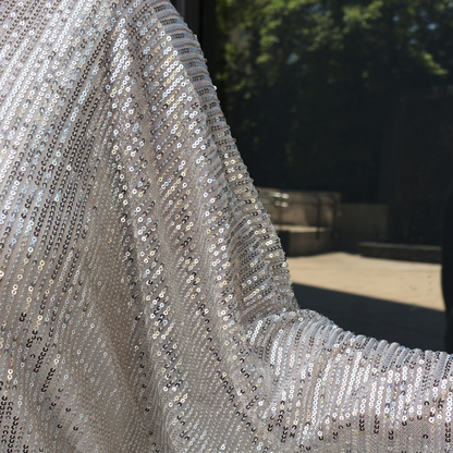 VESTIDO CORTO BRILLOS PLATA