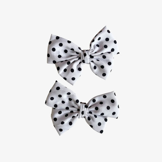 CLIP LAZO WHITE DOTS