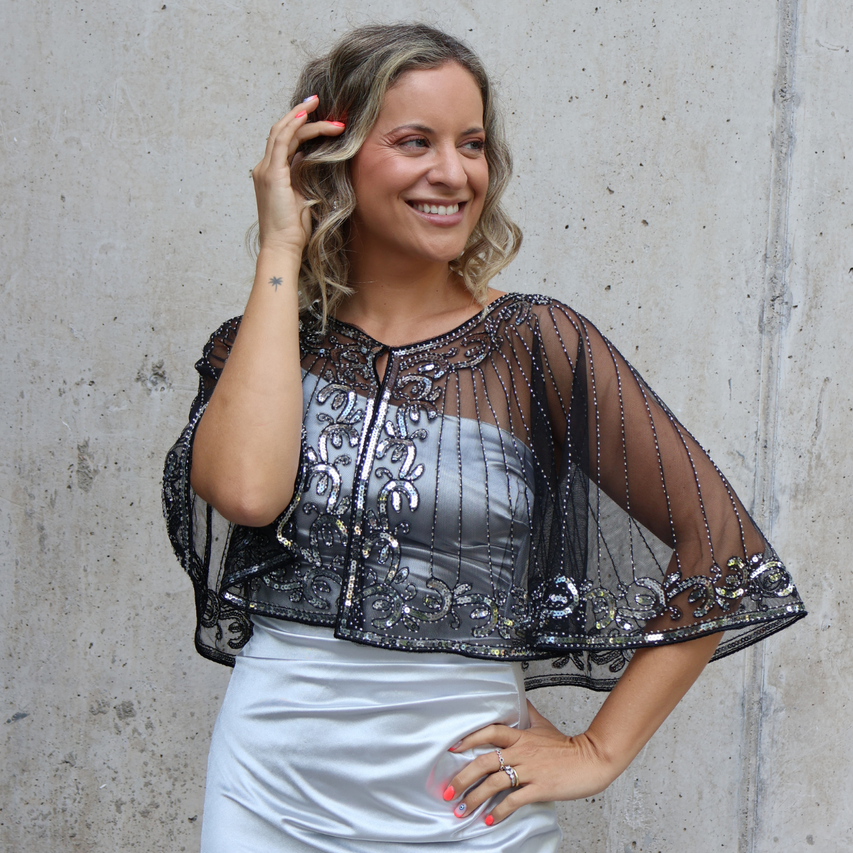 CAPA LENTEJUELAS PLATA