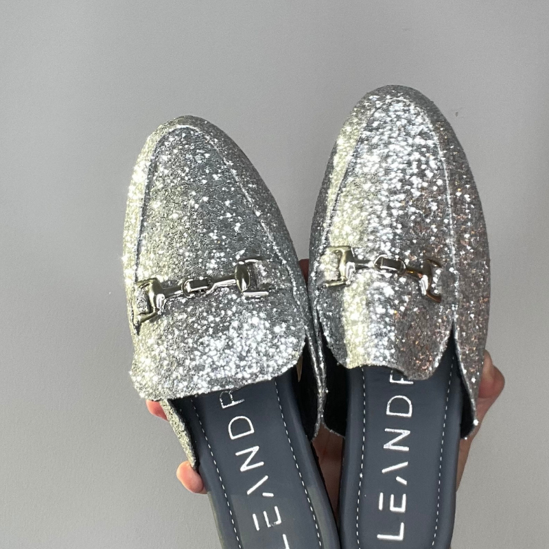 PUNTILLAS GLITTER MULES MODA MUJER Leandra Omegna