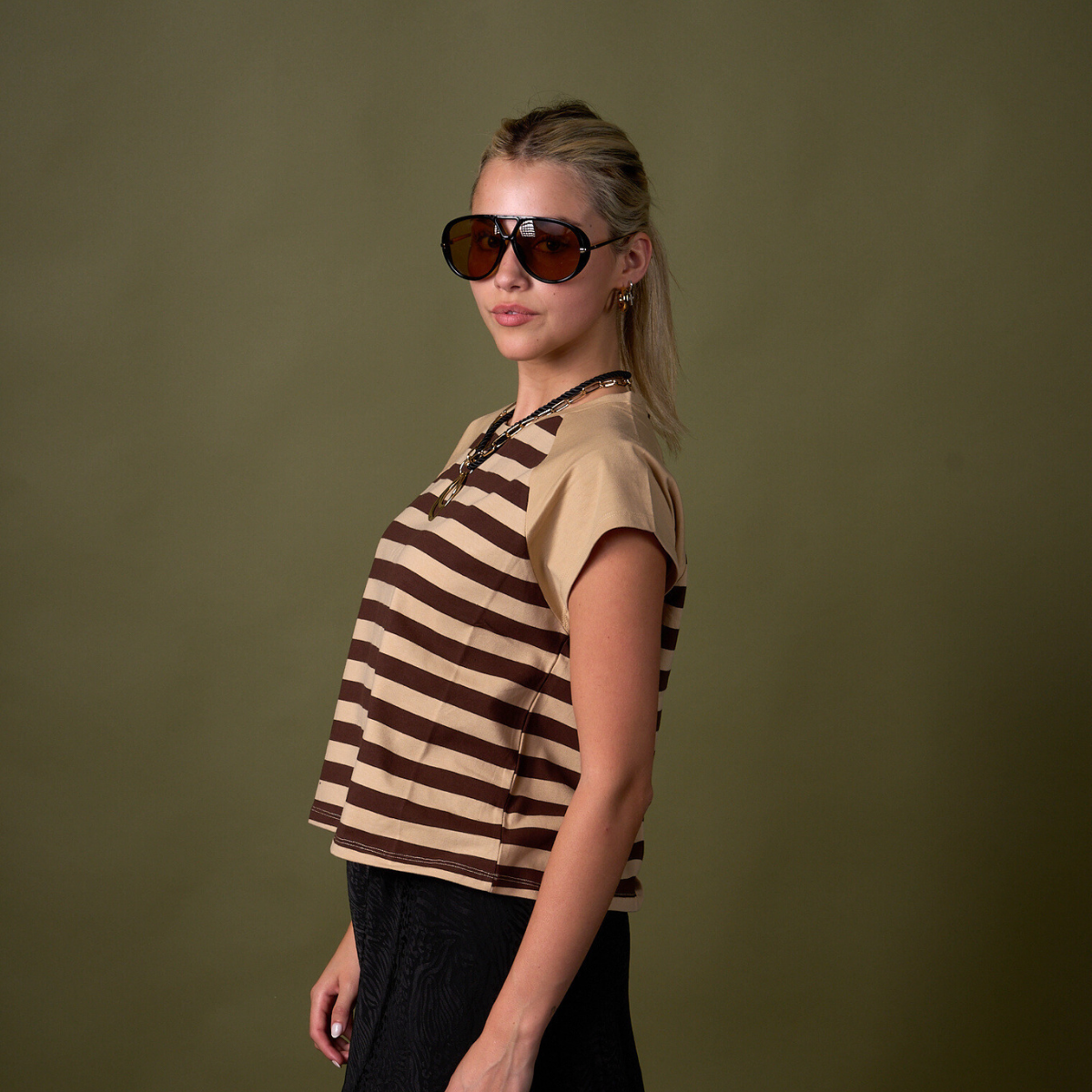 POLERA STRIPES CAFE