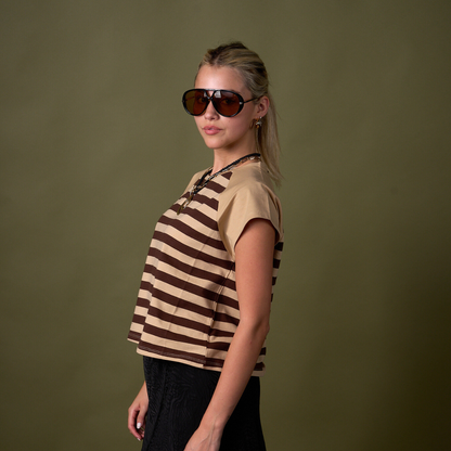 POLERA STRIPES CAFE