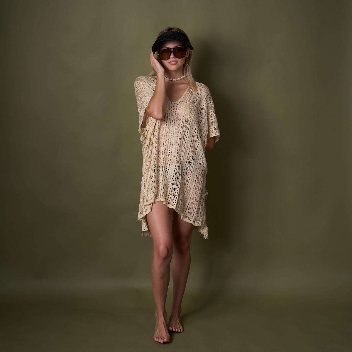 PONCHO TEJIDO BEIGE